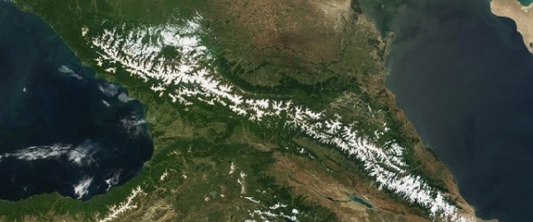 جبال القوقاز (صورة بالقمر الصناعي)