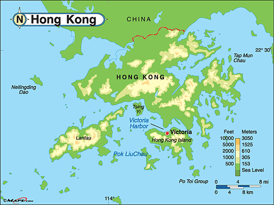 Карта hong kong