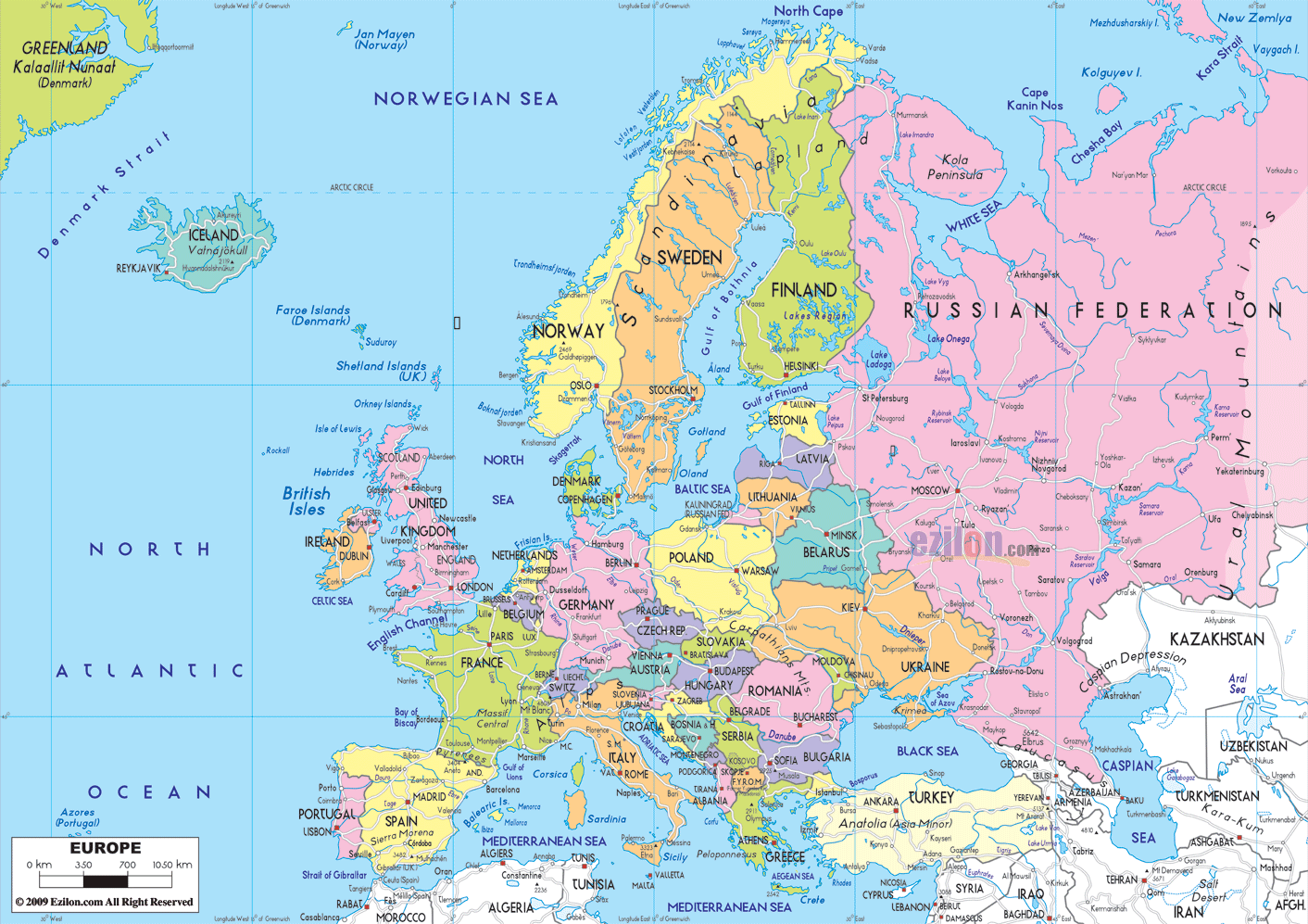 خريطه اوروبا